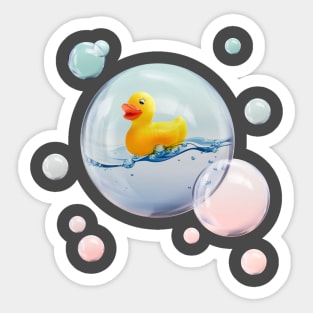 Rubber Ducky in a Bubble Sticker